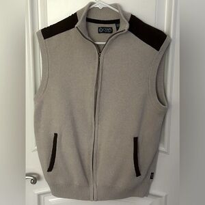 Chaps Full-Zip Sweater Vest with Microsuede Trim